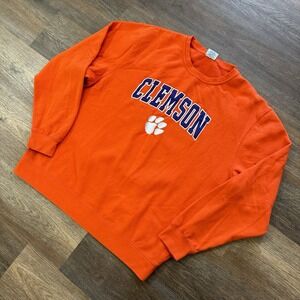 Clemson University Orange Crewneck Pullover Sweatshirt Sz XXL Tigers Game Day
